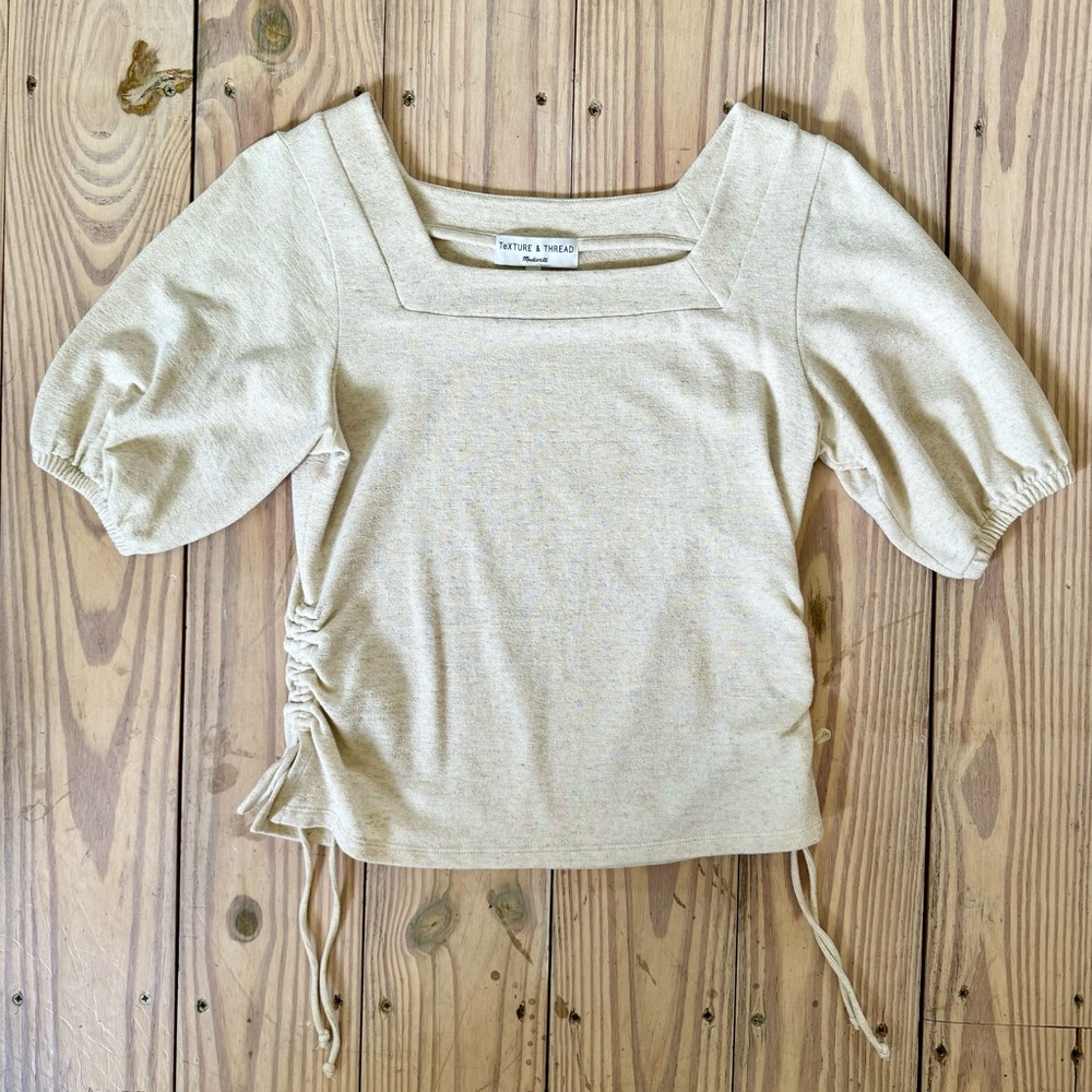 Madewell Texture & Thread Cream Puff Sleeve Top